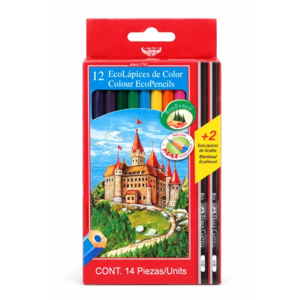 Pack de 12 cajas de Lápices de Colores Ecolápiz Faber-Castell