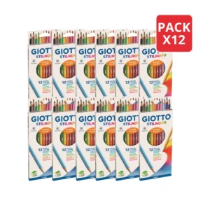 Pack de 12 cajas de lápices de colores Giotto color intenso